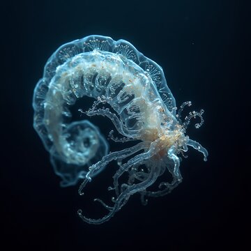 Transparent jellyfish floating in water