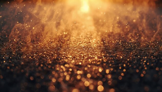 Golden Rain Effect on Wet Surface