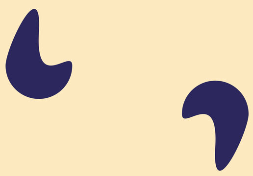 Two dark blue abstract fluid shapes on a neutral beige background with abstract minimalist background