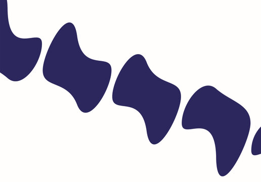 Minimalist dark blue organic shapes on a clean white background with abstract minimalist background