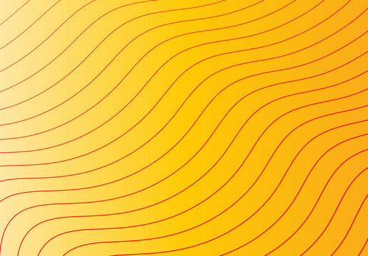 Abstract background with repeating wavy copper lines on warm golden orange gradient abstract gradient