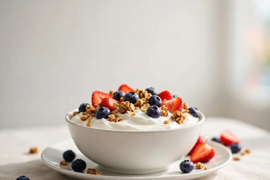 Fresh Yogurt Bowl with Berries and Granola