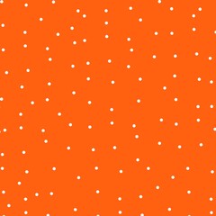 Playful orange background with scattered white polka dots minimalist pattern design minimalist background abstract geometric cheerful backdrop wallpaper creative decorative illustration. © Destiny