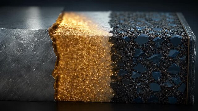Solid State Battery Cross Section Showing Lithium Ion Transport Through Advanced Energy Storage Cell