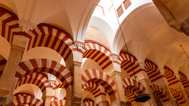 Moorish arches in Cordoba mosque-cathedral, Andalusia