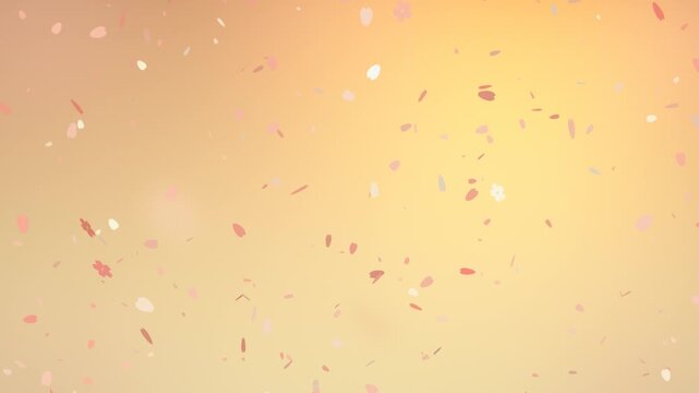 Soft pink cherry blossom petals drifting down a spring sky seamless loop in subtle blush tones
