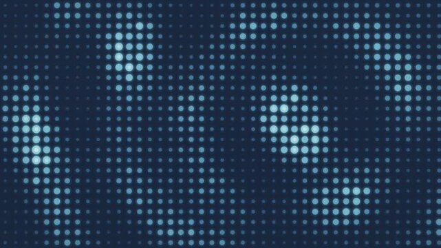 Glowing dot matrix grid pulsing traveling waves seamless loop in bright navy tones