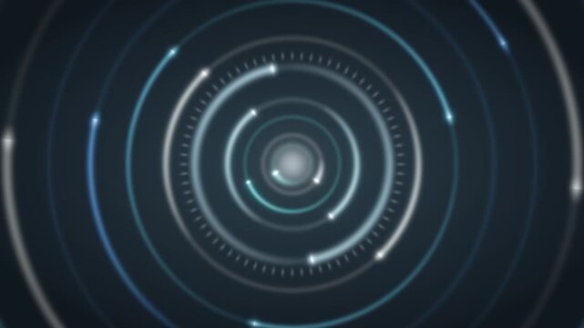 Glowing Concentric Loading Rings UI Radial Progress Spinner Seamless Loop in deep cyan tones