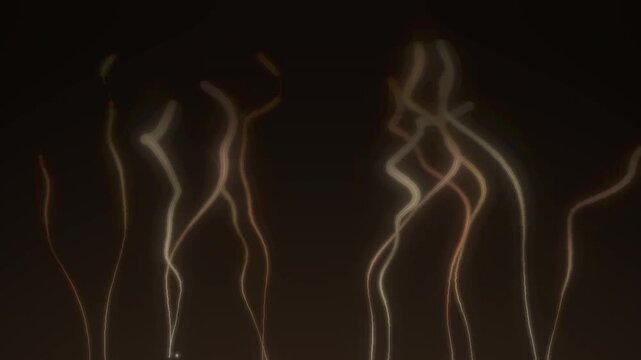 Thin smoke trails rising and spiraling wisps abstract dark background seamless loop in calm black tones