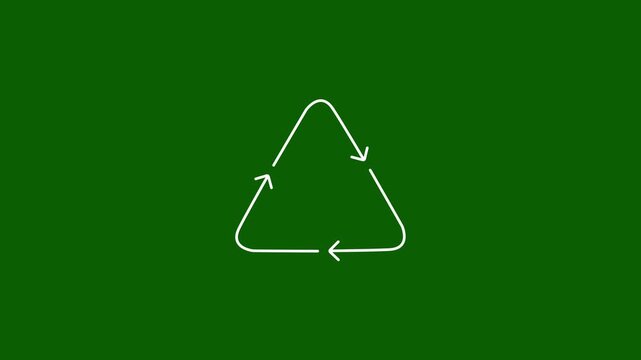 Recycling ui icon line animation. Moving arrows, switching. Waste management. Internet, ecology. Reprocessing animated user interface element isolated on white. 4k video with alpha channel.