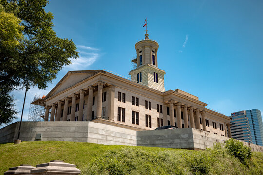 Nashville, Tennessee - June 5, 2026: Tennessee State Capitol viewed from the southwest in Nashville, Tennessee, USA.