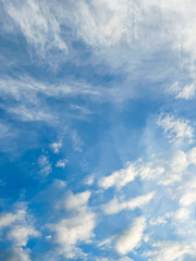 Obraz premium Low angle of beautiful morning sky after heavy hain at night