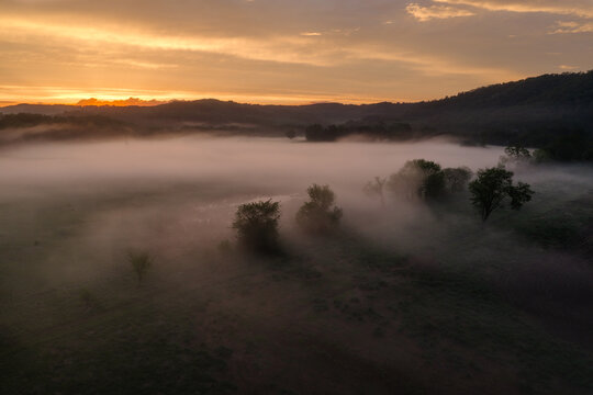 Fog over Tunnelville Cliffs