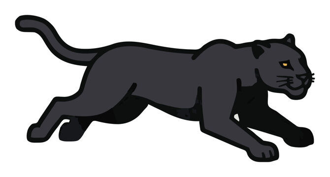 Black panther jumping in mid-air vector illustration. Generative AI