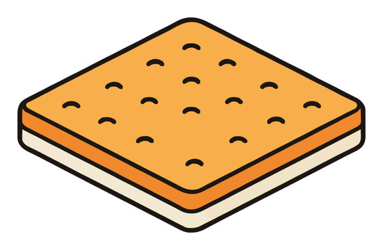Memory foam mattress bed furniture isometric vector .... Generative AI