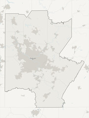 Fototapeta premium Pittsburgh metropolitan area vector map with county boundaries, urban footprint and hydrography, Pennsylvania, USA