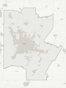 Pittsburgh metropolitan area vector map with county boundaries, urban footprint and hydrography, Pennsylvania, USA