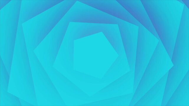 Layered cyan, shapes nesting toward the center on a flat blue gradient