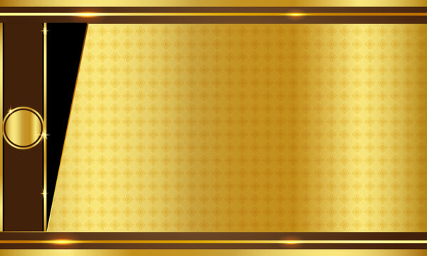 Gold background featuring Thai patterns and a luxurious gold frame.