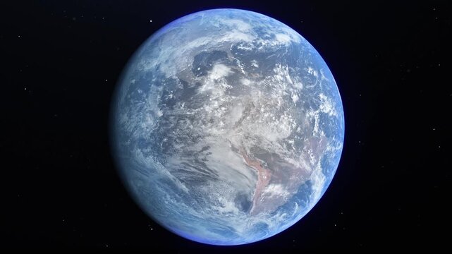 Stunning 4K Earth rotation animation with realistic cloud movement and atmospheric effects. Perfect for environmental documentaries, climate change presentations, space exploration content, edu