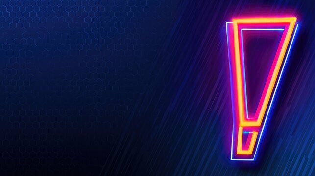 Design Template of glowing exclamation mark