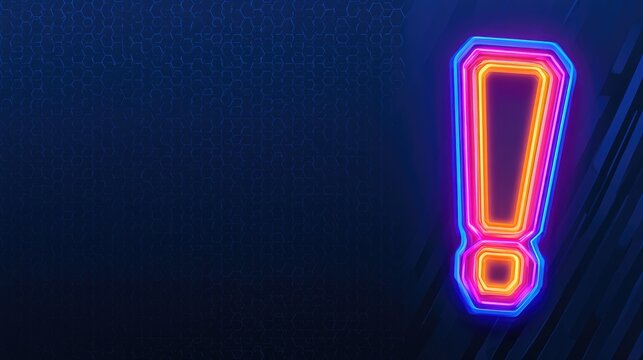 Design Template of glowing exclamation mark