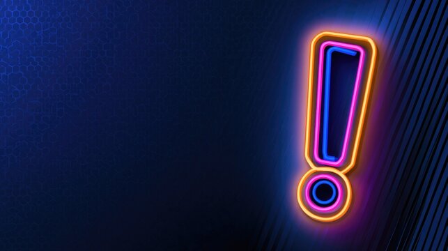 Design Template of glowing exclamation mark