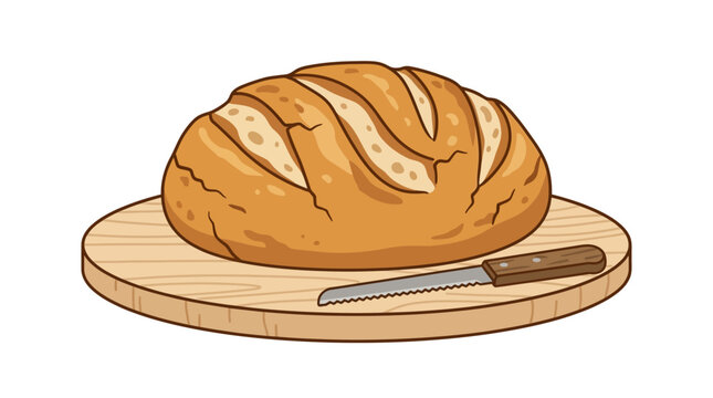 Simple flat vector illustration of loaf of bread for National Grandparents Day