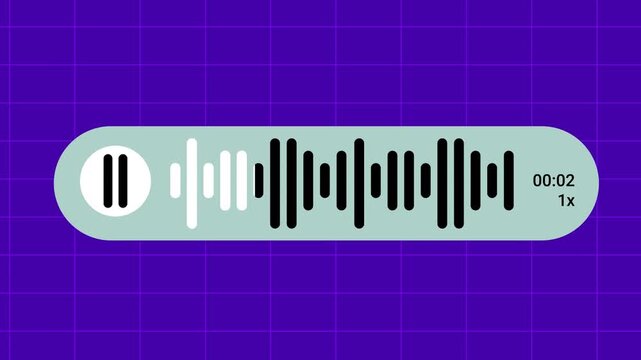 Whatsapp Voice Message Audio Waveform Interface with Play Button