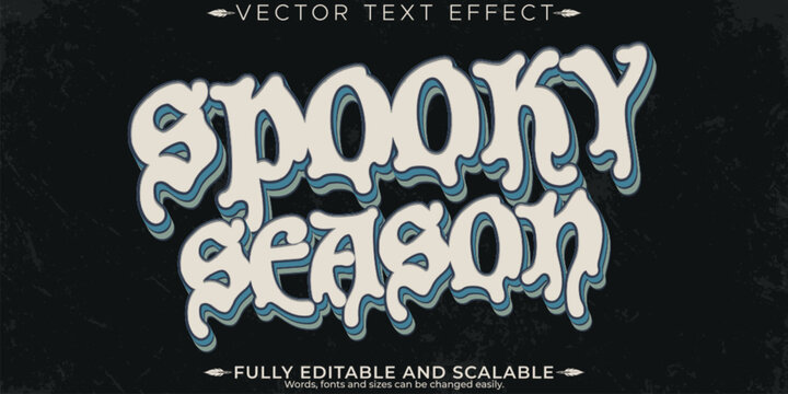 Horror retro text effect, editable horror and scary text style