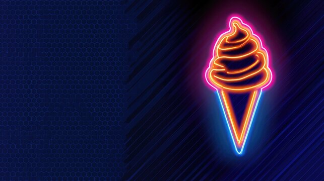 Design Template of Glowing Ice Cream