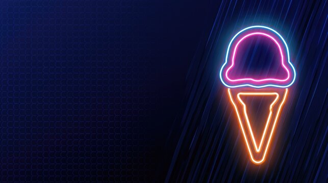 Design Template of Glowing Ice Cream