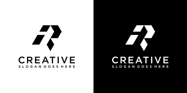 IR or RI initial letter logo design vector