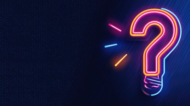 Design Template of Glowing Question Mark