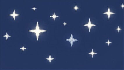 Obraz premium Twinkling stars shine brightly against a deep blue night sky.