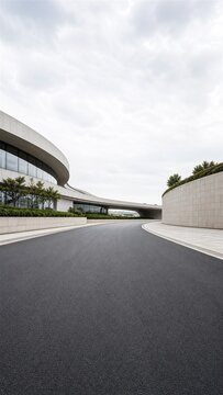 Empty modern boulevard road background for vehicle advertising placement
