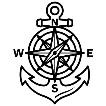 symbol, icon, anchor, vector, compass, nautical, illustration, sign, design, ship, kanji, tattoo, calligraphy, set, sea, boat, cross, marine, art, japanese, travel, button, wheel, vintage