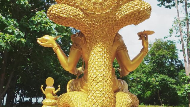 Behind Lord Vishnu or Narayana statue in huytungtao chiangmai Thailand