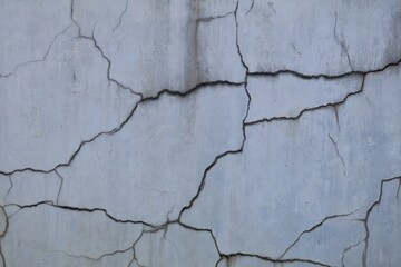 Obraz premium Cracked concrete wall texture showing weathered surface and deterioration patterns