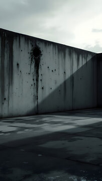 汚れたコンクリート状の壁(A dirty, concrete-like wall)