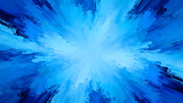 Abstract blue explosion radiating from center with dynamic brushstroke texture
