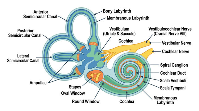 Inner Ear Anatomy Diagram Vector