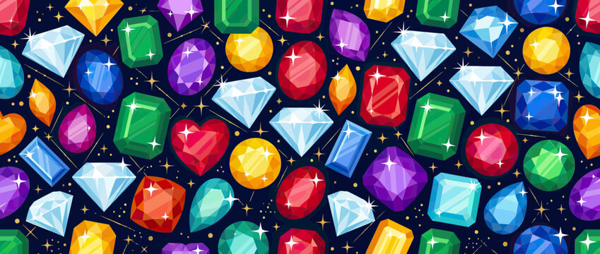 Colorful Gemstones Pattern Background