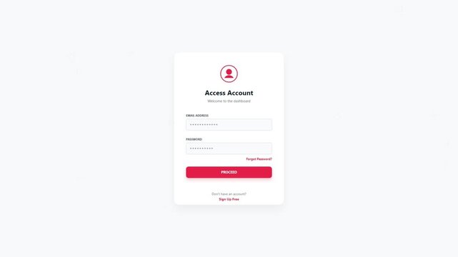 Access Account login form interface with username and password input fields