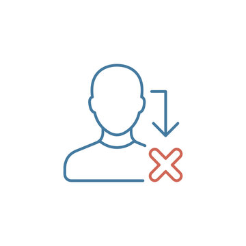 User unsubscribe or downgrade icon