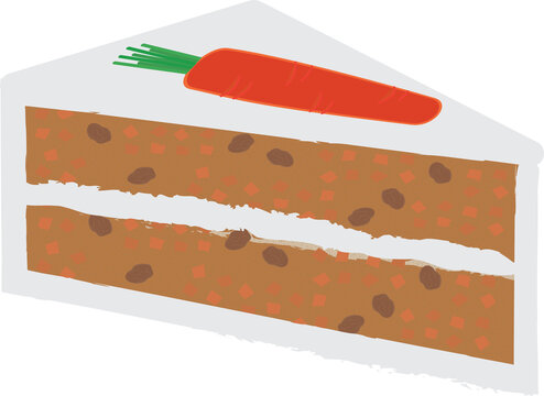 A vector art of a slice of carrot cake, without background.