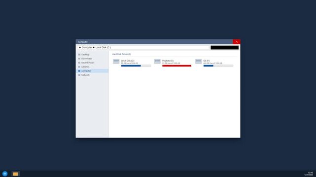 Computer software interface showing file folder list