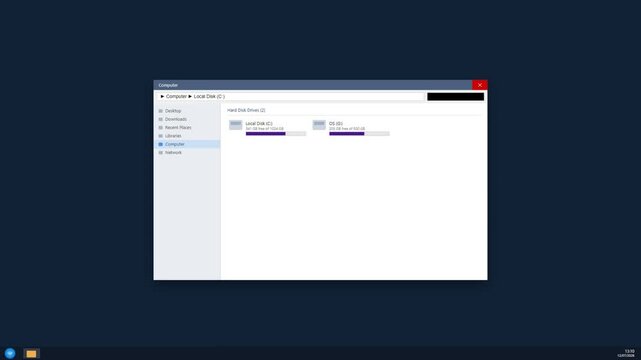 Computer file explorer window showing storage drives