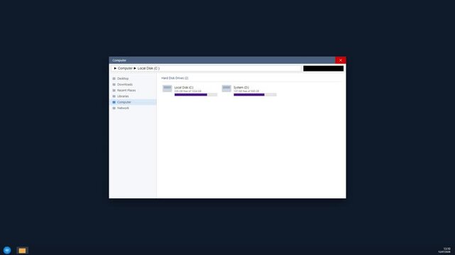Computer file explorer window on desktop interface