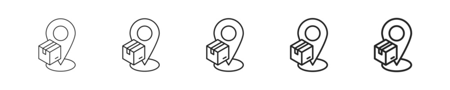 Tracking vector icon in minimalist line style. Clean editable stroke illustration with geometric design and monochrome appearance, isolated on white background